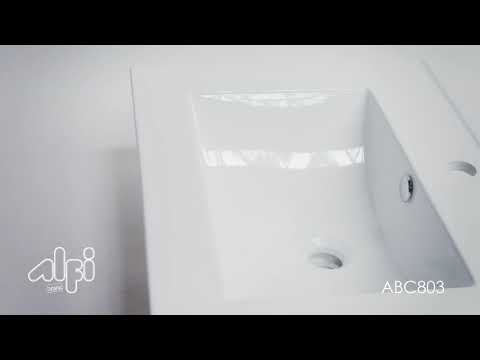ALFI brand ABC803 White 25" Rectangular Drop In Ceramic Sink with Faucet Hole