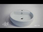 ALFI brand ABC702 White 19" Round Semi Recessed Ceramic Sink with Faucet Hole