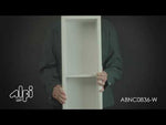 ALFI brand 8" x 36" White Matte Stainless Steel Vertical Triple Shelf Bath Shower Niche