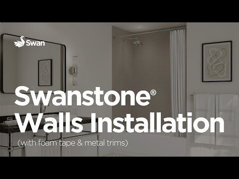 Swanstone MSMK-9630-1 30 x 96 Swanstone Modern Subway Tile Glue up Bathtub and Shower Single Wall Panel in Bisque MSMK9630.018