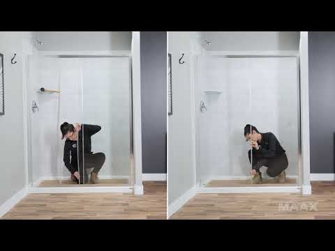MAAX 135243-900-305-000 Connect 55 ½-57 x 72 in. 6mm Sliding Shower Door for Alcove Installation with Clear glass in Brushed Nickel