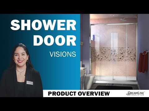 DreamLine Visions 30 in. D x 60 in. W x 78 3/4 in. H Sliding Shower Door, Base, and White Wall Kit in Chrome