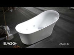 EAGO AM2140  6 Foot White Free Standing Air Bubble Bathtub