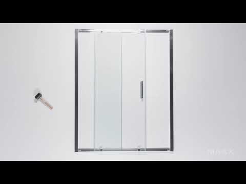 MAAX 135243-900-340-000 Connect 55 ½-57 x 72 in. 6mm Sliding Shower Door for Alcove Installation with Clear glass in Matte Black