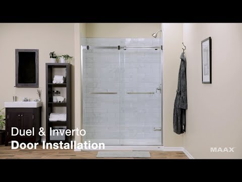 MAAX 138762-900-305-000 Inverto 56-59 x 70 ½-74 in. 8mm Bypass Shower Door for Alcove Installation with Clear glass in Brushed Nickel