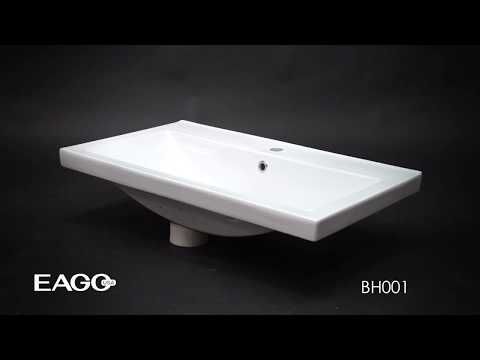 EAGO BH001 White Ceramic 32"x19" Rectangular Drop In Sink