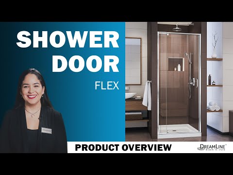 DreamLine Flex 30 in. D x 60 in. W x 78 3/4 in. H Pivot Shower Door, Base, and White Wall Kit in Chrome