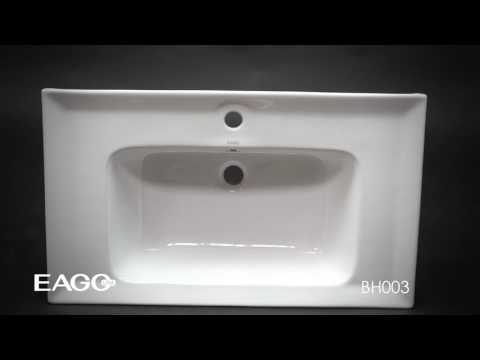 EAGO BH003 White Ceramic 32"x19" Rectangular Drop In Sink