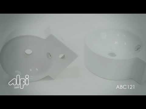 ALFI brand ABC121 White 17" Tiny Corner Wall Mounted Ceramic Sink with Faucet Hole