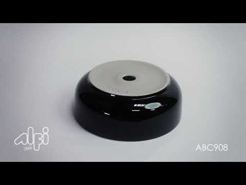 ALFI brand ABC908 Black & White 15" Round Above Mount Ceramic Sink