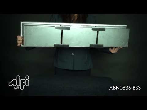 ALFI brand 8 x 36 Brushed Stainless Steel Vertical Triple Shelf Bath Shower Niche