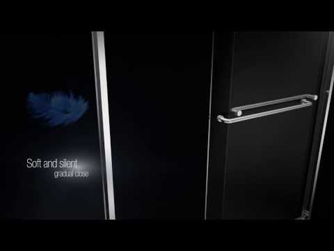 MAAX 135665-978-172-000 Aura 55-59 x 71 in. 6 mm Sliding Shower Door for Alcove Installation with Frosted glass in Dark Bronze