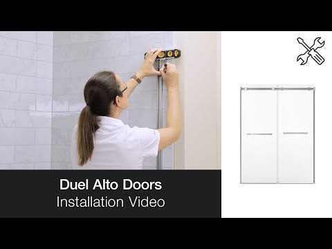 MAAX 136956-810-289-000 Duel Alto 44-47 X 78 in. 8mm Bypass Shower Door for Alcove Installation with GlassShield® glass in Brushed Nickel & Matte Black