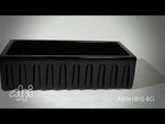ALFI brand AB3618HS-BG 36" Black Gloss Reversible Smooth / Fluted Single Bowl Fireclay Farm Sink