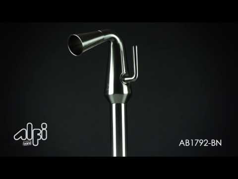 ALFI brand AB1792-BN Brushed Nickel Single Hole Tall Cone Waterfall Bathroom Faucet
