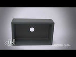 30" Black Matte Reversible Smooth / Fluted Single Bowl Fireclay Farm Sink