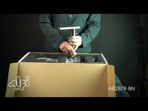 ALFI brand AB2879-BN Brushed Nickel Deck Mounted Tub Filler with Hand Held Showerhead