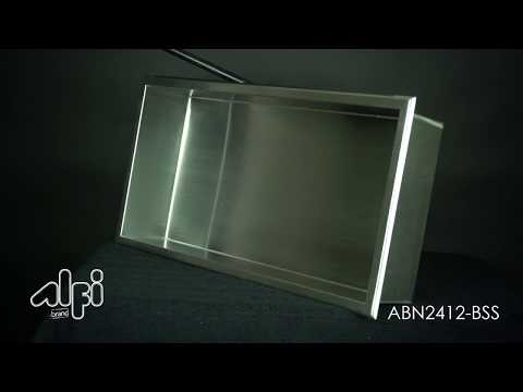 ALFI brand 24 x 12 Polished Stainless Steel Horizontal Single Shelf Bath Shower Niche