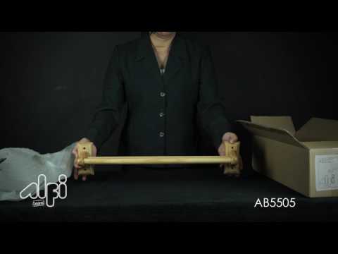 ALFI brand AB5505 24" Double Rack Wooden Towel Bar Bathroom Accessory