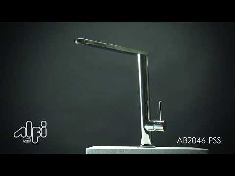 ALFI brand AB2046-PSS Round Modern Polished Stainless Steel Kitchen Faucet