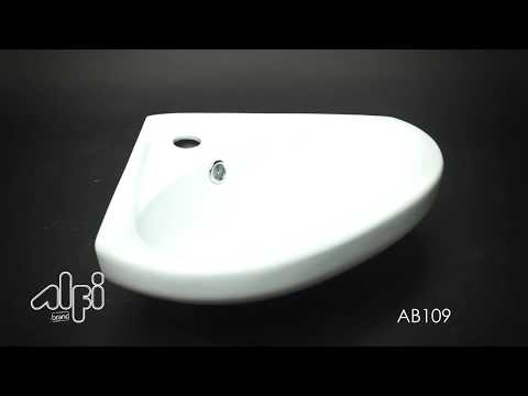 ALFI brand AB109  18" White Corner Porcelain Wall Mounted Bath Sink