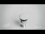 ALFI brand AB8056-W White Ceramic Mushroom Top Pop Up Drain for Sinks with Overflow