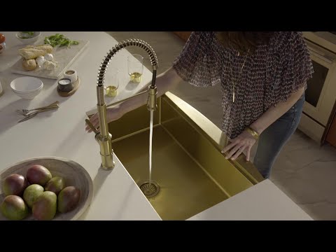 Ruvati 27 inch Polished Brass Matte Gold Workstation Undermount Kitchen Sink Single Bowl - RVH6527GG
