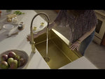 Ruvati 27 inch Polished Brass Matte Gold Workstation Undermount Kitchen Sink Single Bowl - RVH6527GG