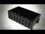 ALFI brand AB3018HS-BG 30" Black Gloss Reversible Smooth / Fluted Single Bowl Fireclay Farm Sink
