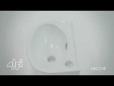 ALFI brand ABC118 White 14" Small Wall Mounted Ceramic Sink with Faucet Hole