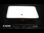EAGO BC227 White Ceramic 22"x15" Undermount Rectangular Bathroom Sink