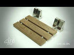 ALFI brand ABS16S-BN Brushed Nickel 16" Folding Teak Wood Shower Seat Bench
