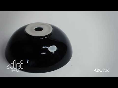 ALFI brand ABC906 Black & White 15" Round Vessel Above Mount Ceramic Sink