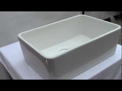 ALFI brand AB503-W White 23" Smooth Apron Fireclay Single Bowl Farmhouse Kitchen Sink