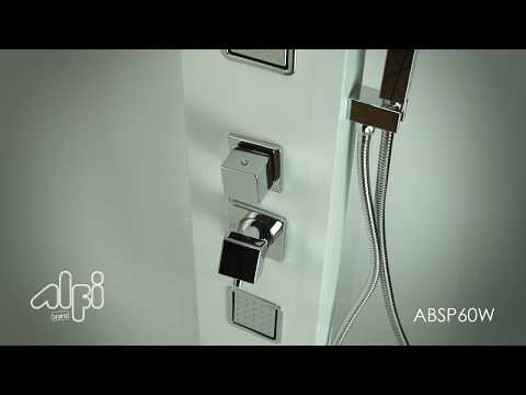 ALFI brand ABSP60W White Aluminum Shower Panel with 2 Body Sprays and Rain Shower Head