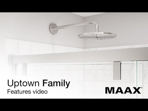 MAAX 135328-900-340-000 Uptown Return Panel for 36 in. Base with Clear glass in Matte Black