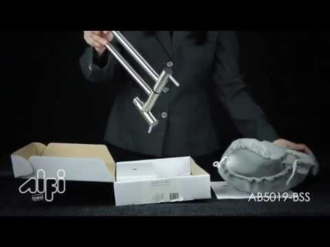 ALFI brand AB5019-BSS Brushed Stainless Steel Retractable Pot Filler Faucet