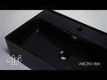 ALFI brand ABC901-BM Black Matte 24" Modern Rectangular Above Mount Ceramic Sink with Faucet Hole