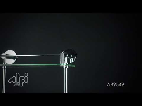 ALFI brand AB9549 Polished Chrome Wall Mounted Double Glass Shower Shelf Bathroom Accessory