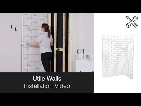 MAAX 103388-307-508 Utile 3636 Composite Direct-to-Stud Two-Piece Corner Shower Wall Kit in Marble Carrara