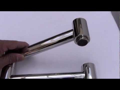 ALFI brand AB2038-PSS Solid Polished Stainless Steel Retractable Single Hole Kitchen Faucet
