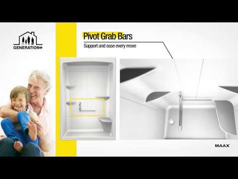MAAX 107003-2-000-001 ALLIA SH-6034 Acrylic Alcove Center Drain One-Piece Shower in White
