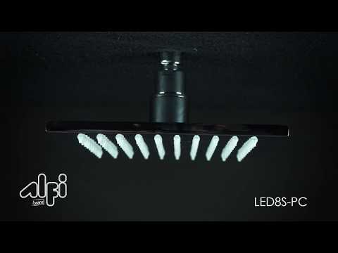 ALFI brand LED8S-PC Polished Chrome 8" Square Multi Color LED Rain Shower Head