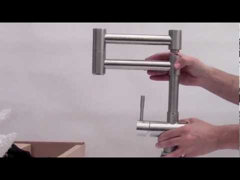 ALFI brand AB2038-BSS Solid Brushed Stainless Steel Retractable Single Hole Kitchen Faucet