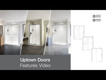 MAAX 135325-900-283-000 Uptown 45-47 x 76 in. 8 mm Pivot Shower Door for Alcove Installation with Clear glass in Dark Bronze & Beige Marble