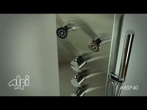 ALFI brand ABSP40 Stainless Steel Shower Panel with 6 Body Sprays