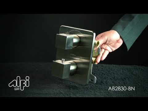 ALFI brand AB2830-BN Brushed Nickel 2 Way Thermostatic Square Shower Set