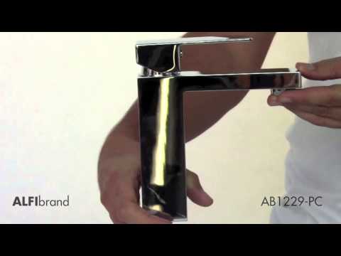 ALFI brand AB1229-PC Polished Chrome Square Single Lever Bathroom Faucet