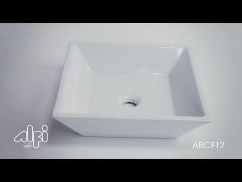 ALFI brand ABC912 White 17" Square Above Mount Ceramic Sink
