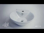 ALFI brand ABC113 White 17" Round Wall Mounted Ceramic Sink with Faucet Hole